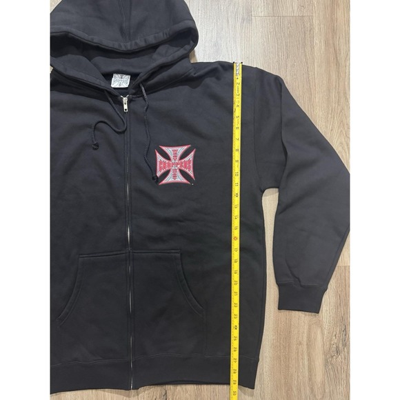 Vintage Y2K West Coast Choppers Black Hoodie‎ Size L - Picture 4 of 9
